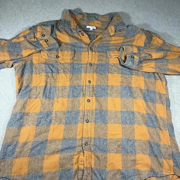 Sonoma Mens XXL Casual Button-Up Shirt in Orange and Gray Plaid Goods For Life - Picture 2 of 5